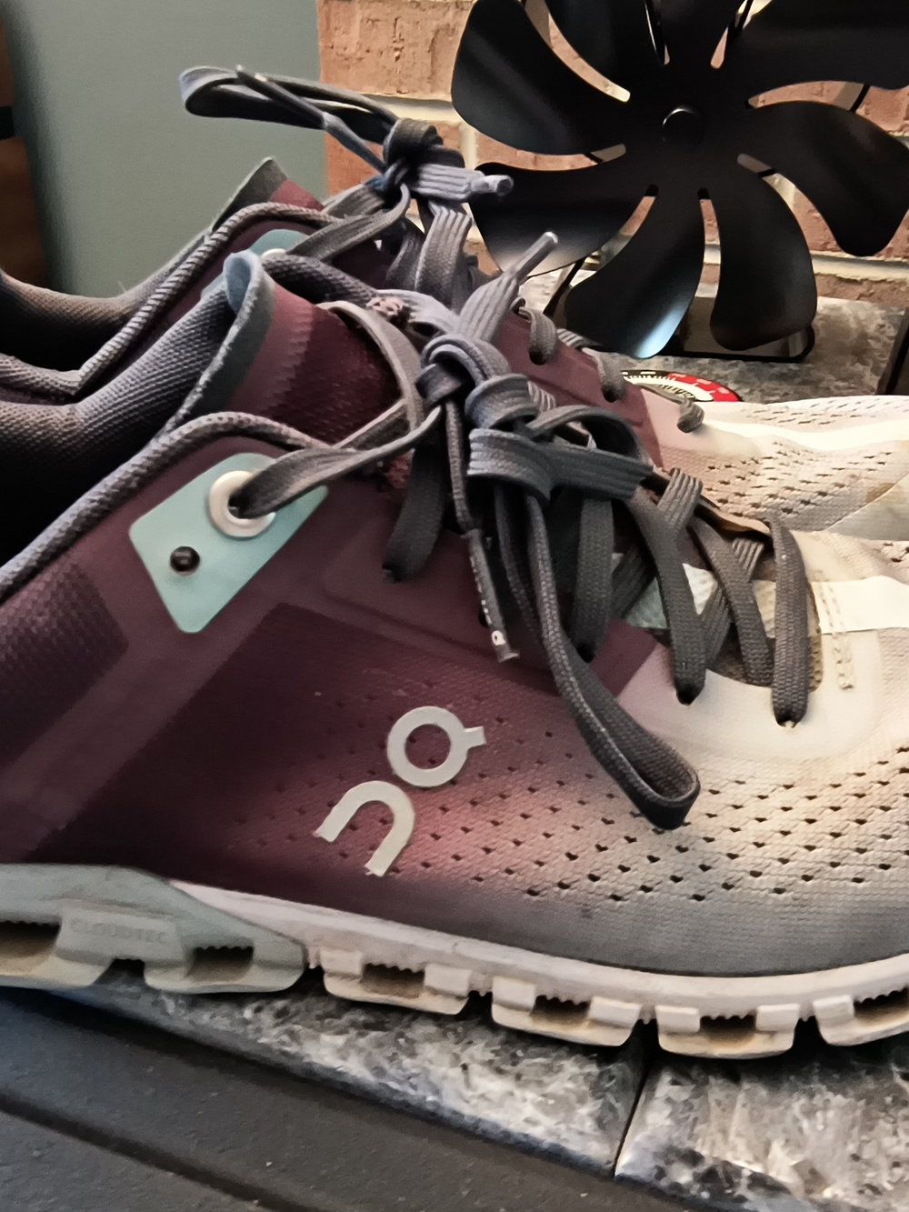 On Running Women's Cloudrunning Shoes in Gray and Purple